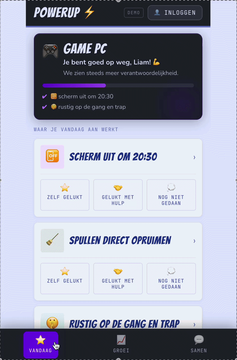 PowerUp beloningssysteem